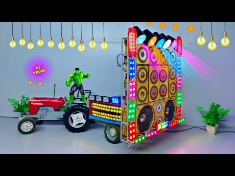 Mini Tractor Dj Setup Loading at-home with Cardboard Making Dj setup, light | mini dj setup |wala dj