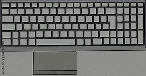 Wildlife word on computer keyboard. Keypad with colored keys on laptop. 4k Comic Book style animation.