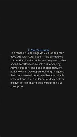 Hardware Sandboxes for AI Agents — CubeSandbox #github #opensource #coding #ai #developers #shorts