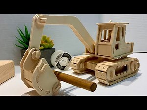 Build a working wooden excavator digger JCB thing