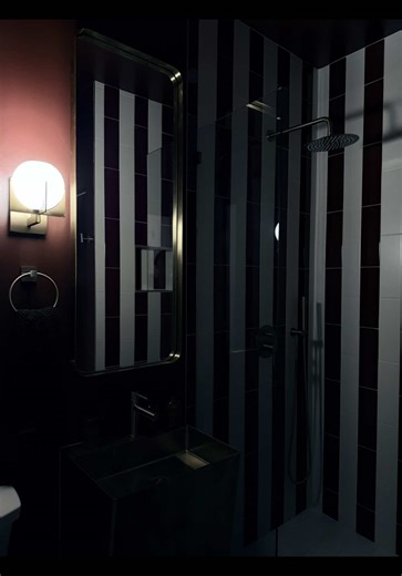 Dark powder bathroom ideas #powder #moodyaesthetic #bathroom