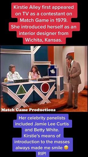 #KirstieAlley first appeared on TV as a contestant on #MatchGame in 1979. She introduced herself as an interior designer from Wichita, Kansas. Her celebrity panelists included #JamieLeeCurtis and #BettyWhite. Kirstie’s means of introduction to the masses always made me smile 😊 #RIP! 🕊️ @jamieleecurtis