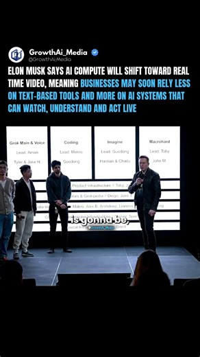 🚨 Elon Musk Says AI Compute Will Shift Toward Real-Time Video