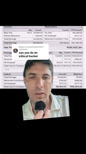 Ethical Hacking Payslip South Africa 🇿🇦 #Hacking #Payslip #ceh #schoolofit