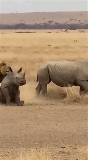Lion Rides Rhino: A Wild Safari Encounter! #LionVsRhino #NatureIsWild
