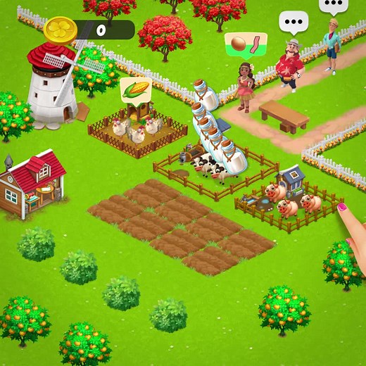 Harvest your crops in Family Farm! ✨ Mini game is unlocked at Lv15! | Family Farm Lite