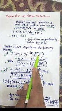 Master Method for solution of Recurrence Relations | Easy Explanation #dsa #education #yshorts