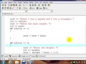C++ Area of Shape with Choice of Shape
