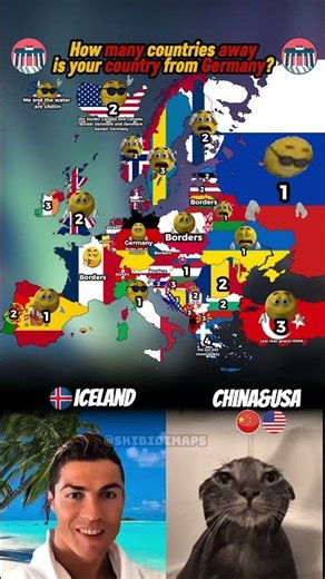 How many countries away is your country from Germany? #europe #geography #mapping #countries #memes