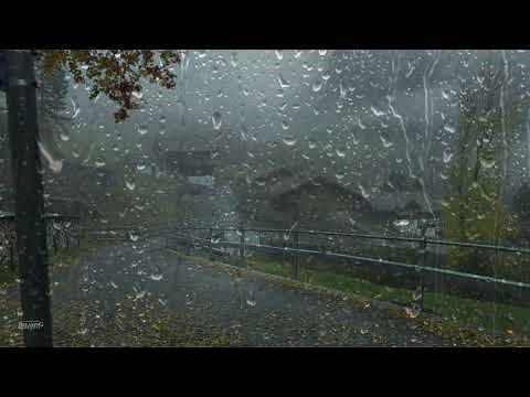 Rain & Thunder Sounds in Lauterbrunnen Switzerland | Help Study, PTSD, Insomnia & Tinnitus