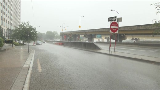 Heavy rain is causing flash flooding across western Pennsylvania. A flash flood warning is in effect until 8:30 p.m. for several counties, including Allegheny. Here's a look at a torrential downpour falling on downtown Pittsburgh. Read more about the flooding here >> https://cbsloc.al/3HpQSmV | KDKA-TV | CBS Pittsburgh
