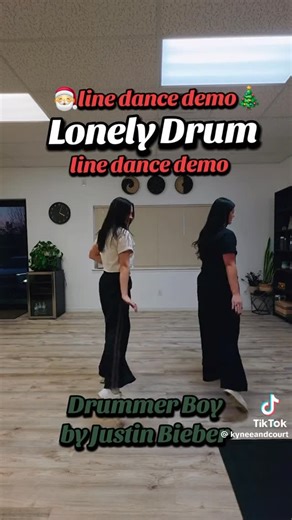Kynee & Court on Instagram: "Saw this song swap from linedancingqueens and had to try it! It’s perfect! No tags or restarts. dance: Lonely Drum choreo: Darren Mitchell song: Drummer Boy by @lilbieber #linedancing #linedancedemo #songswap #christmaslinedance #beginnerlinedance"