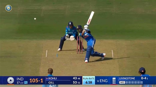 IND vs ENG 2025, 3rd ODI: Virat Kohli Six