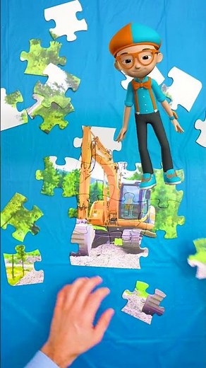 Blippi's Excavator Puzzle 🧩 Can YOU Solve It? #blippi #learning #shorts