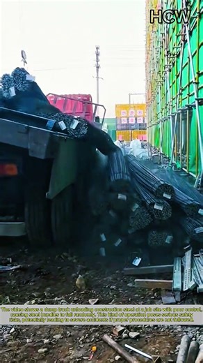 Uncontrolled Steel Unloading: A Serious Construction Site Hazard.