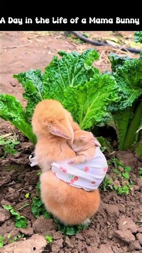 Mother rabbit and it’s baby #cute #shorts #animals #funny #bunny
