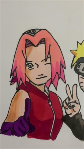 Draw Sakura with me!! 🌸💕 #animeart #art #artist #anime #sakura #narutoart #naruto #tracing #haruno