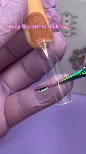 XXXL SQUARE to STILLETO💅🏼🔪#nailtutorial #howtonails #stilletonails #talonsnailsupply #fypシ