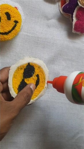 Process of Punch Needle Designs | Heart & Emoji Punch Needle Patterns | DIY Embroidery Ideas #shorts