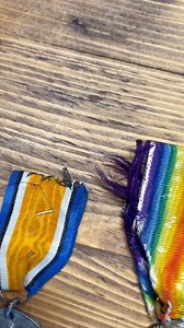 M E D A L S - R E S T O R E D 🏅 Restoring History: Private Matthew Stone’s Medals 🏅 In recent months we were asked by a friend of the Wright family to help restore the medal ribbons belonging to Private Matthew Stone, 10th Duke of Wellington’s Regiment, attached to the 69th Light Trench Mortar Battery. Over time, the original ribbons had deteriorated, and some incorrect ribbons had been attached to the medals. Using authentic materials from Wyedean and stock from our mill in Haworth, we carefu