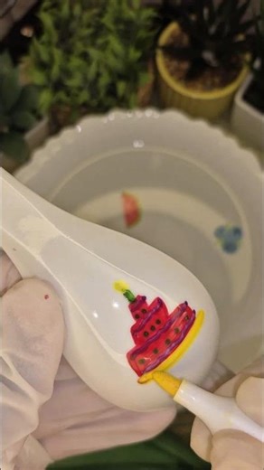 How to draw Birthday cake with water magic pen amd float in water #viral #cake#birthday