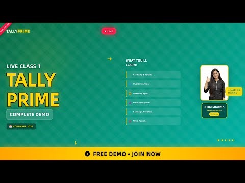 Tally Prime with GST Live Class – Day 1 | Learn Accounting + GST Practical Training #tallyprime