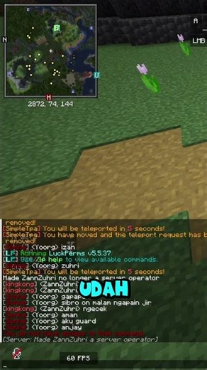 Gampang banget! Cara jadi OP di server Minecraft #minecraft #gamingindonesia #shorts