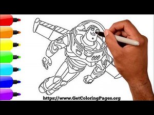How to Draw Buzz Lightyear Flying Toy Story