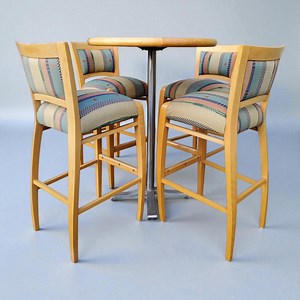 Loewenstein Maple & Steel Bar Height, MCM Bistro Set, Breakfast Nook, - Etsy