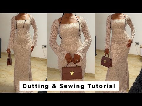 How to cut and sew this simple bustier long dress with fishtail (Detailed tutorial)
