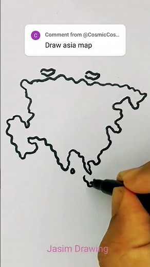 Drawing Asia Map 🗺️ Simple Trick
