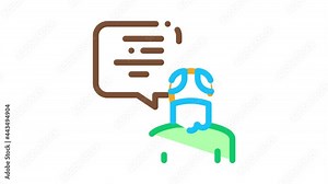 Old Man Speaking Icon Animation. color Old Man Speaking animated icon on white background