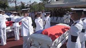 WATCH: The Philippine Navy, led by the Chief of Naval Staff, RADM Jose Ma. Ambrosio Ezpeleta, PN, rendered arrival honors to the late naval aviators who tragically lost their lives in the recent accident involving Philippine Navy helicopter NHT421. (📹: Philippine Navy) | ABS-CBN News