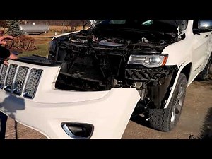 Disassembly of the front bumper of the Jeep Grand Cherokee MK4