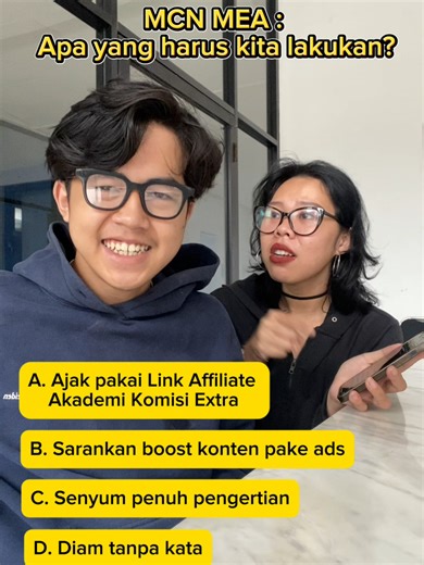 Mending pilih pakai Link Affiliate Akademi Komisi Extra! Bukan cuman komisi aja yang naik tapi GMV bisa stabil dan mendatangkan traffc ke konten kamu! Jangan tanya lagi dan pakai link Affiliate Akademi Komisi Extra SEKARANG JUGA!! Link-nya ada di Bio kita ya patnersss #UntungGandaKomisiExtra #mcn #mea #mcnmea #meaagency #untungbarengmcn