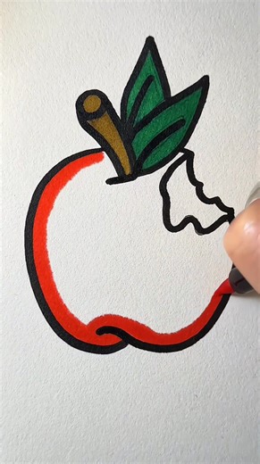 179K views · 908 reactions | Asmr satisfying coloring apple 2 minutes #apple #coloring #drawing #painting | Mi Yu | Facebook