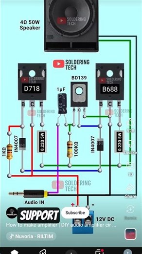 how to make amplifier/diy amplifier circuit#diagram#speaker amplifier circuit#short#viral#susbcribe
