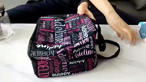 Custom Name Lunch Bag Personalized Insulated Lunch Box Customized Cooler Lunch Tote Bags For Boys Girls Office School Work Orange
