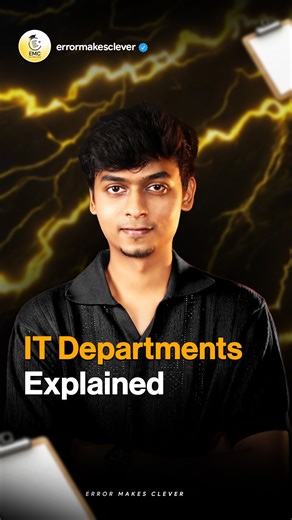 Error Makes Clever on Instagram: "Want to join an IT company? But do you even know what happens inside? Watch till the end to find out! #itcompany #itdepartments #itjobs #tech #softwarecompany #errormakesclever"