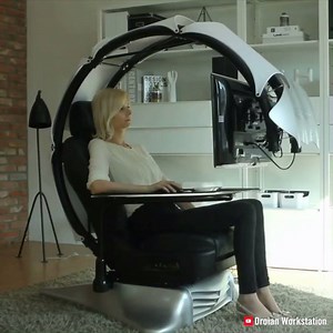 This circular frame work station combines comfort with smart design | Interesting Engineering