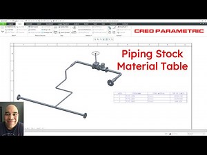 Creo Parametric - Piping Drawings - Creating a Stock Material Table