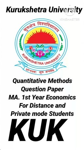 Quantitative Methods MA 1st Year Economics kuk #shorts #ma1styear #exam #mdu #quantitativemethods