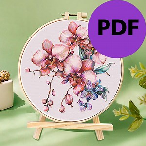 Orchid Cross Stitch Pattern: Victorian Embroidery (PDF - Etsy
