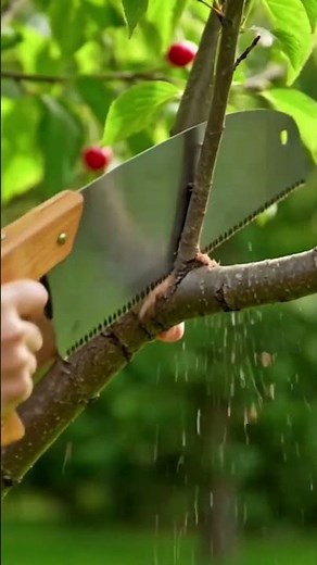 Cherry 🍒 Tree Pruning with Hand Saw 🪚 | Winter Pruning for Faster Growth
