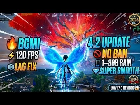 BGMI 4.2 UPDATE 120 Fps config ⚡ | iPhone Feel Gameplay😱 | Lag Fix 100% Working 2GB-8GB RAM🔥| 2026