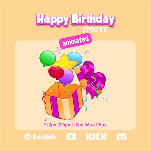 Surprise Gift Emote (GIF) Animated – Birthday / Subgift / Celebration Reaction | Animated Twitch, Kick, Youtube & Discord Emote - Etsy