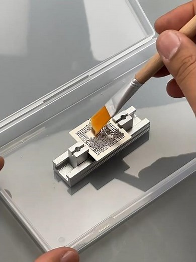 BGA Reballing Tutorial How To Use Direct Heating Stencil Small stencil holder kit for CPU GPU reball