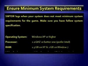 How To Fix SWTOR Lagging