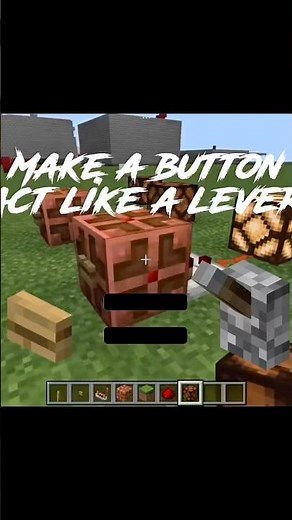 A compact and easy way to make a button act like a lever! #minecraft #redstone #tutorial
