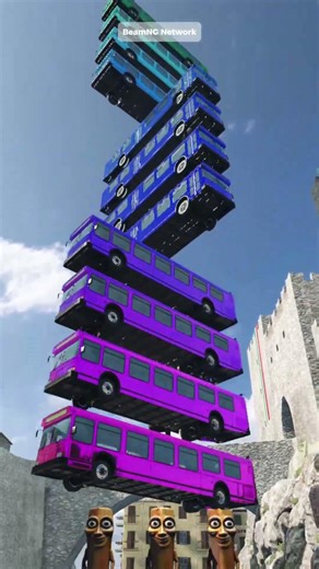 Falling Car & buses mixed color Beamng.Drive part 14 #shorts